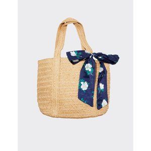 Draper James Everyday Straw Bag with Floral Scarf New without Tags